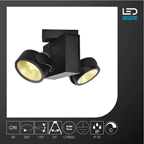 SLV Indoor Wand-und Deckenaufbauleuchte, Double