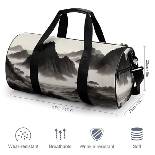 Gym Bag For Women Men Lightweight Mountainous Landforms Print Duffel Bag Personalized Travel Bags For Travel Sports2