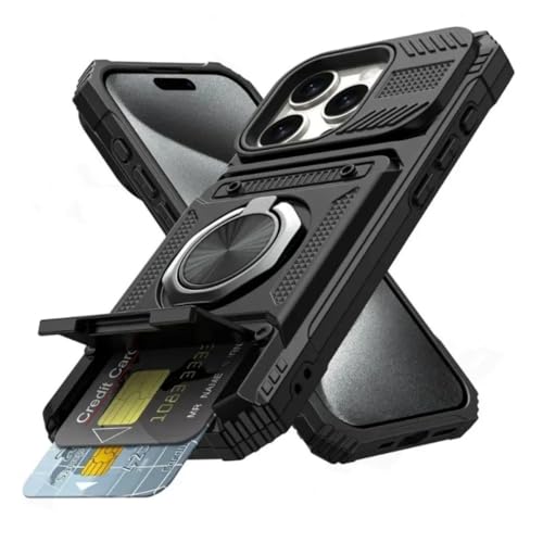 iPhone�p 16 15 14 13 12 11 Pro Max Xs Xr 8 7 Plus �p�P�[�X �}�O�l�b�g����]�����O�L�b�N�X�^���h�t�� ���ϋv�����ی�E�H���b�g�J�o�[�iiPhone�p 16 Pro Max�p/�u���b�N�j