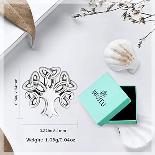 INFUSEU Silver Earrings for Women, 925 Sterling Silver Celtic Knot Tree for Life Star Stud Earrings, Fine Jewelry Gift for Women Girls (Celtic Eternal Knot-C)