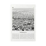 AYTREDF Damaskus Schwarz-Weiß, Damaskus, Damast-Poster, 