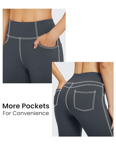 Image of G4Free Bootcut Yoga Pants with 4 Pockets Flare Leggings for Women High Waisted Casual Dress Pants