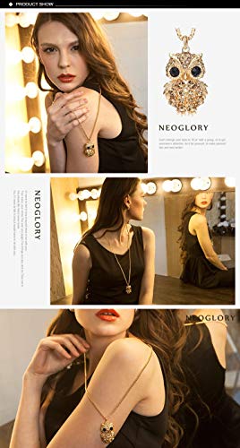 Collier long pull anti-ternissement or jaune strass brillant - 2