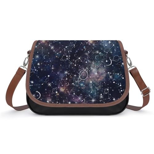 Sac à bandoulière galaxie femme sacoche cuir messager