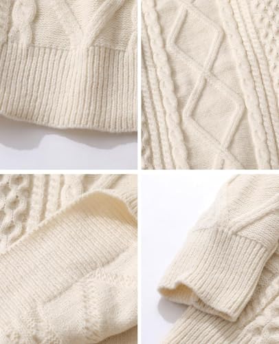 Aelfric Eden AE-101 Oversized Knit Sweater Solid Vintage Pullover Sweater Unisex Woven Crewneck Knitted Tops Khaki thumb #4
