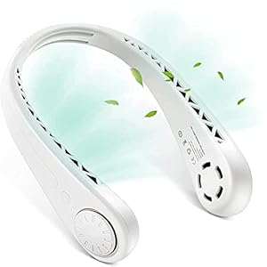 Opknoping nekventilator Bladeless, handsfree draagbare nekventilator oplaadbare, 3 snelheden hoofdtelefoon Persoonlijke…
