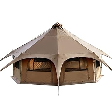 canvas tent with stove