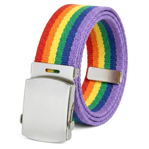 Image of BC Belts Canvas Web Belt with Chrome Buckle 54 inch Long | Fully Adjustable Military Style