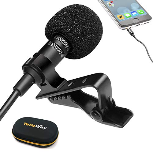 Lavalier Lapel Microphone for iPhone - Excellent Cell Phone Microphone For Youtube Video Recording - External Lav Mic For Smartphone