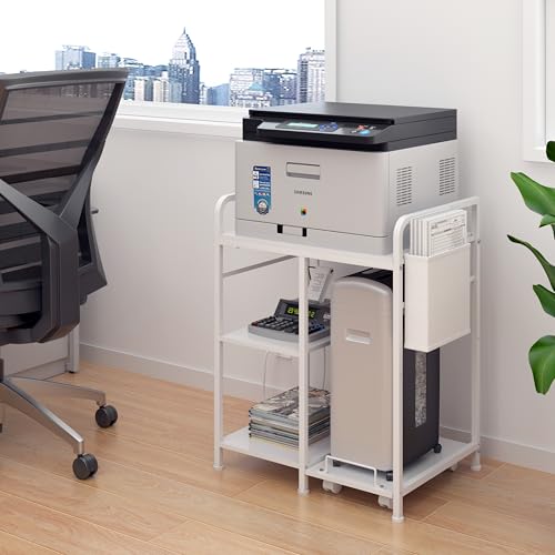 Image of Large Printer Stand with Storage: 24x18 Inch Printer Table for Home Office