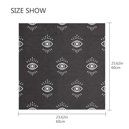 YETTASBIN Fashion Square Scarf for Women, Magic Evil Eye Soft Lightweight Like Silk Head Scarf Breathable Hair Wraping Neckerchief Versatile Bandanas for Night Sleeping, 23.6"2