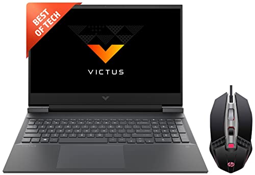 Image of HP Victus AMD Ryzen 5 5600H 16.1 inches FHD Gaming Laptop ,Black & M270 Backlit USB Wired Gaming Mouse with 6 Buttons,Ergonomic Design, Breathing LED Lighting, Metal Scroll Wheel, Lightweighted