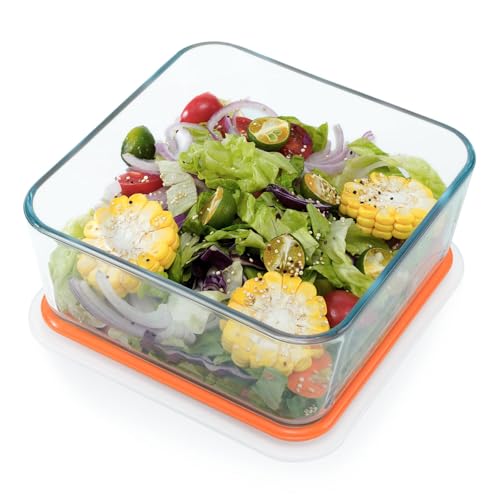 NUTRIUPS 2.6QT Glass Baking Dish with Lid, 8x8 inches Deep