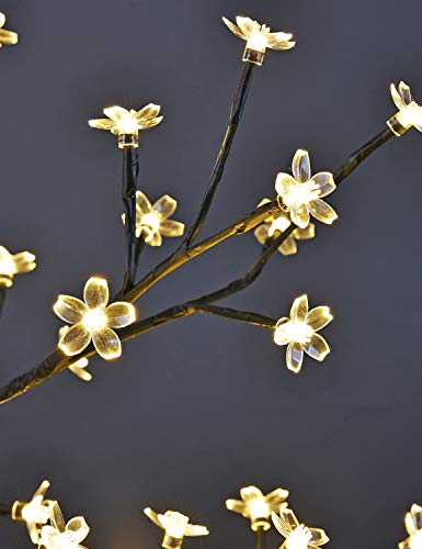 Lightshare 18 Inch Cherry Blossom Bonsai Tree, 48 Led Lights, 24V Ul Listed Adapter Included, Metal Base, Warm White Lights, Ideal As Night Lights, Home Gift Idea #TOP4