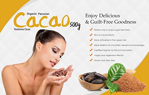 Organic Cacao/Cocoa Powder 1Kg | Pure & Unsweetened | Mood Enhancer & Cardiovascular Health | Natural Source of Magnesium | Perfect for Smoothies, Baking & Hot Chocolate | Non-Alkalised, Vegan