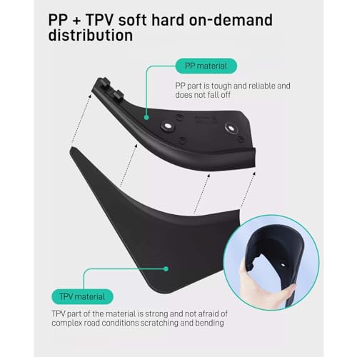 Image of 4 Pcs Upgraded Model Y Mud Flaps, Compatible with Tesla Model Y 2023 2024- Flexible Mud Guards for Model Y, No Drilling Splash Guards Mudflaps, Compatible Accessories for Tesla Model Y