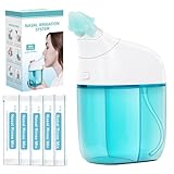 Nasal Irrigation System with 30 Saline Packets Nasal Care, Sinus Rinse Machine, Nasal Rinse Machine, Nasal Cleaner with Auto Waste Collection Function for Sinus, Nasal Allergies - Green