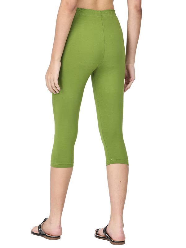 Image of Robinbosky Premium Stretchable Cotton Capri Legging for Women | Suitable for Formal wear & Casual wear | High-End Elastic Makes. The Leggings Squat Proof and Durable for Travel, Yoga, & Workout.
