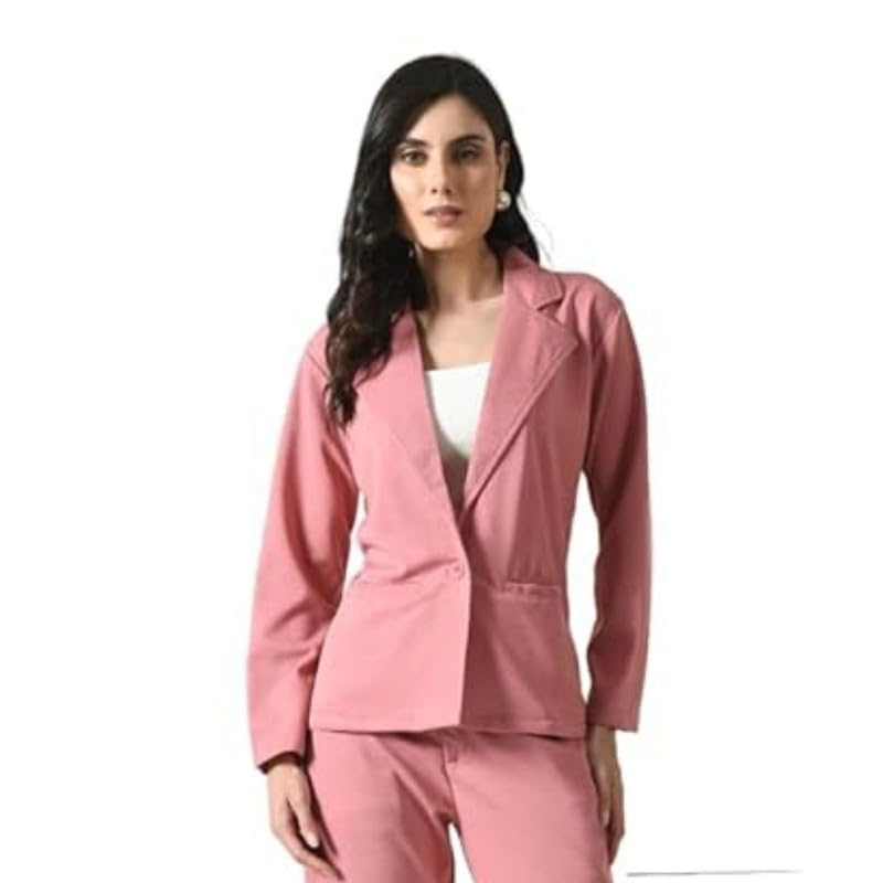 office purple Cotton Blend Women's Blazer – Full Sleeves, Notched Lapel, Single-Breasted, 2 Pockets, Formal & Casual Wear-picture-26