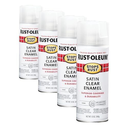 Rust-Oleum Stops Rust Spray Paint, 12 oz, Satin Clear (pack of 4)