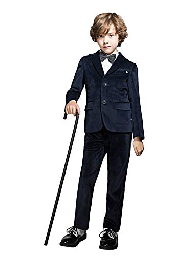 Veste de smoking et pantalon garçon QZI en velours premium avec col à pointe