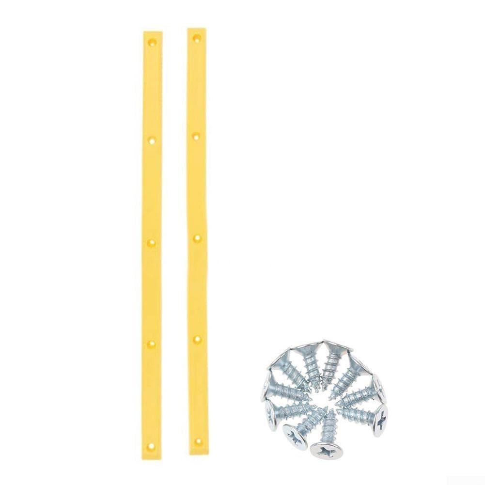 Skateboard Anti Collision Replacement Strips 2pcs Rib Bone Rail With Screws To Bottom Board Edges(yellow)