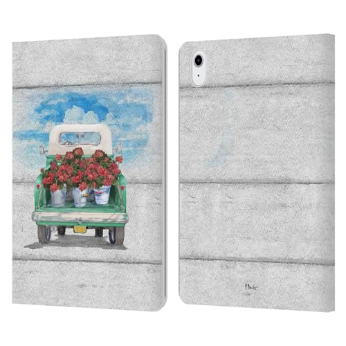 Étui portefeuille iPad Air 11 en cuir avec motif artistique fleuri signé Paul Brent