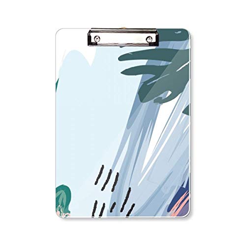 Porte-bloc A4 avec motif artistique de plante abstraite paisible