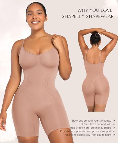 Image of SHAPELLX Shapewear Tummy Control Seamless Bodysuit Waist Trainer Mid Thigh Slim Butt Lift Body Shaper