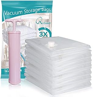 AirBaker Travel Vacuum Storage Bags for Clothes Comforters Blankets Mattress Pillows