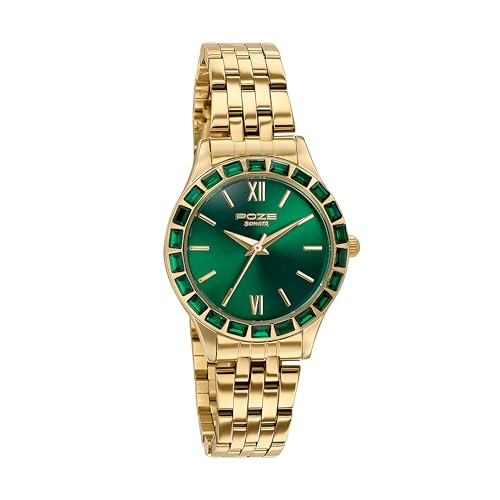 Image of Sonata Poze 6 Sidewalk Sparkle Ladies Quartz Green Round Dial Women's Watch | Stainless Steel Strap Material | Watches for Women Analog - SP80134YM01