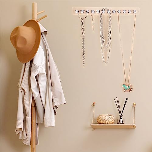 Newellsail Halsketten-Aufhänger Acryl-Halskettenhalter Wandmontage Schmuck-Organizer mit 12 Diamant Form Haken für Halsketten, Armbänder, Ketten, Ohrringe, 2 Stück (Transparent)