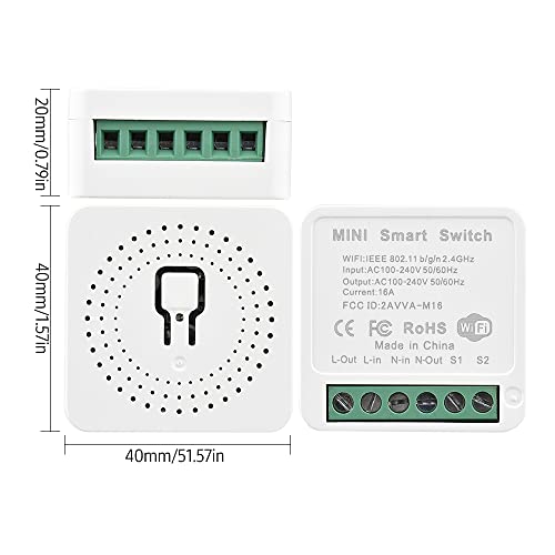 Lianai Mini Módulo de Interruptor Wi-Fi 16A Disjuntor Inteligente Wi-Fi Relé Inteligente Interruptor
