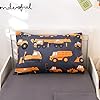 NTBED 4 Pieces Construction Toddler Bedding Set for Baby Boys, Truck Vehicles Excavator Cars Printed, Includes Comforter, Flat Sheet, Fitted Sheet and Pillowcase,Grey #3