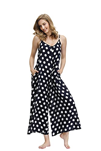 Image of BUENOS NINOS Women's V Neck Floral Maxi Dress Boho Printed Adjustable Spaghetti Strap Ethnic Beach Long Dress with Pockets