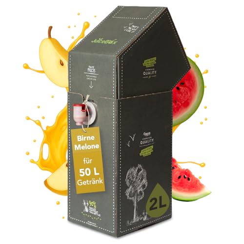 JuiceBox Sirup Light Birne-Melone – Zuckerfreier Getränkesirup zum Mischen mit Wasser – 2 L ergibt 50 L zuckerfreies Getränk… – Ansicht 1