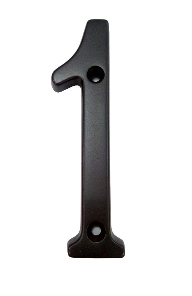 QCAA Traditional Heavy Forged Brass House Number, 6", 1, US10B Oil Rubbed Bronze, 1 Pack, Made in Taiwan