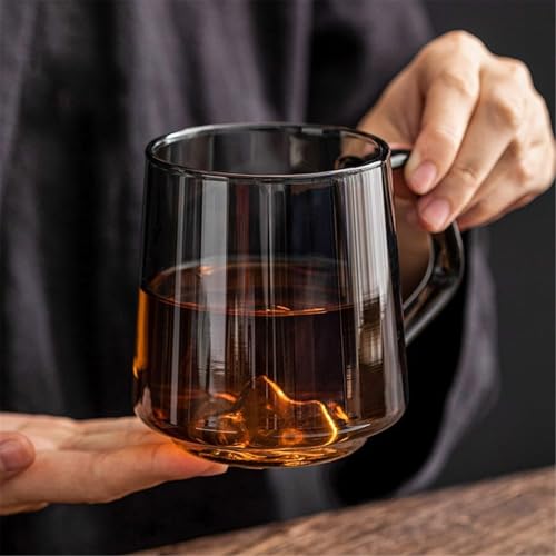 Tazas para café ergonómicas de cristal borosilicato que aíslan el calor 7