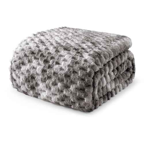 Image of Exclusivo Mezcla 3D Fleece Twin Size Blanket for Bed, Tie-dye Grey | Extra Soft Fuzzy Plush Lightweight Bed Blankets, Cozy Fluffy Decorative Blankets for All Seasons, 60x80 Inches