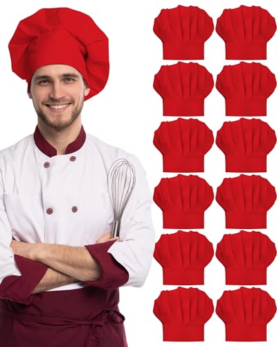 Chapeau de chef adulte réglable en lot de 12 Geyoga pour cuisine