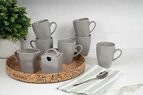 10 Strawberry Street Nova Square 40 Pc Dinnerware Set, Gray #TOP6