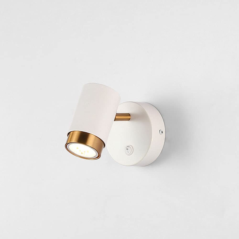 Luz de cabecera Luz de luz Gu10 Spotlets con interruptor, luces de manchas monopoint ajustables de 90 grados - Lámpara de lectura montada moderna para la cama del hotel del dormitorio (negro)