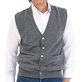 [ゴビ] カシミヤ１００％ メンズ ボタン ベスト カラー：チャコールグレーサイズ：Ｍサイズ ニット カシミヤベスト カシミヤ カシミア 紳士 男性