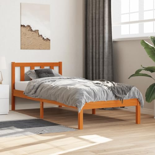 HOMTAKIE - Marco de cama sin colchón (75 x 190 cm, madera de pino macizo)