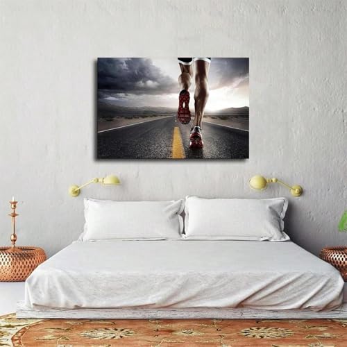 Peinture murale de motivation running pour salle de sport