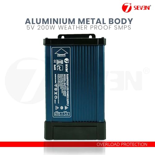Image of 7SEVEN SMPS 5v Power Supply 40amp 200w Weather Proof Rainproof Suitable for LeD Signage, Strip Light, Decorate Lite, Microcontroller & Embedded Systems, Industrial Machine and Much More (5v 200w)