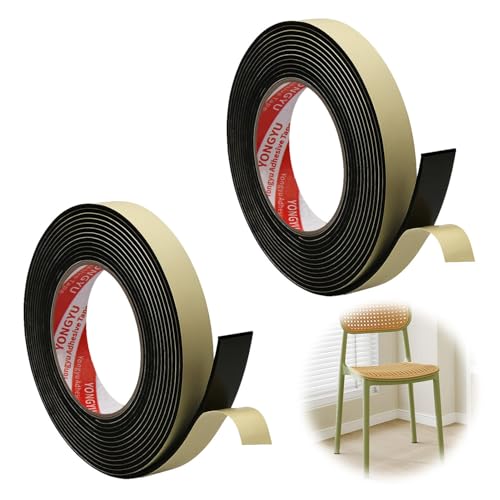 Aisikoo 2 Rollen Filzband selbstklebend (5 m Schwarz) Filzstreifen selbstklebend & Filzklebeband als Filzgleiter selbstklebend Kratzschutz & Geräuschdämmung Filzband für Möbel