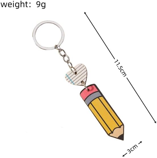 Keychain Pencil Pendant Keyring Key Holder Men Women Key Chain Wallet Bag Pendant Charms Gift for Birthday Christmas Festival Valentine's Day - Image 2