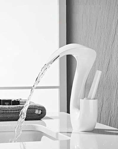 Lavabo de salle de bain en cuivre cascade blanc vasque à poser compacte