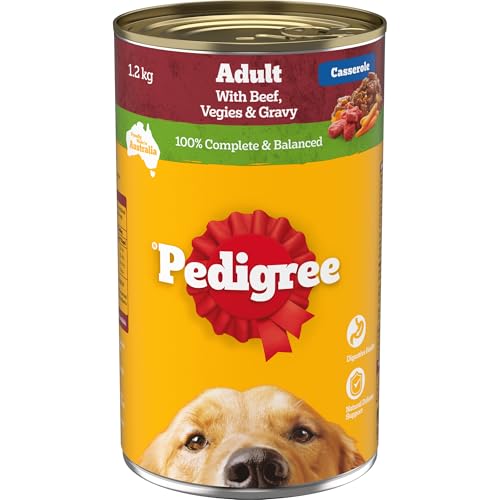 Pedigree Adult Wet Dog Food with Beef, Vegies & Gravy Casserole 1.2kg Can, 12 Pack
